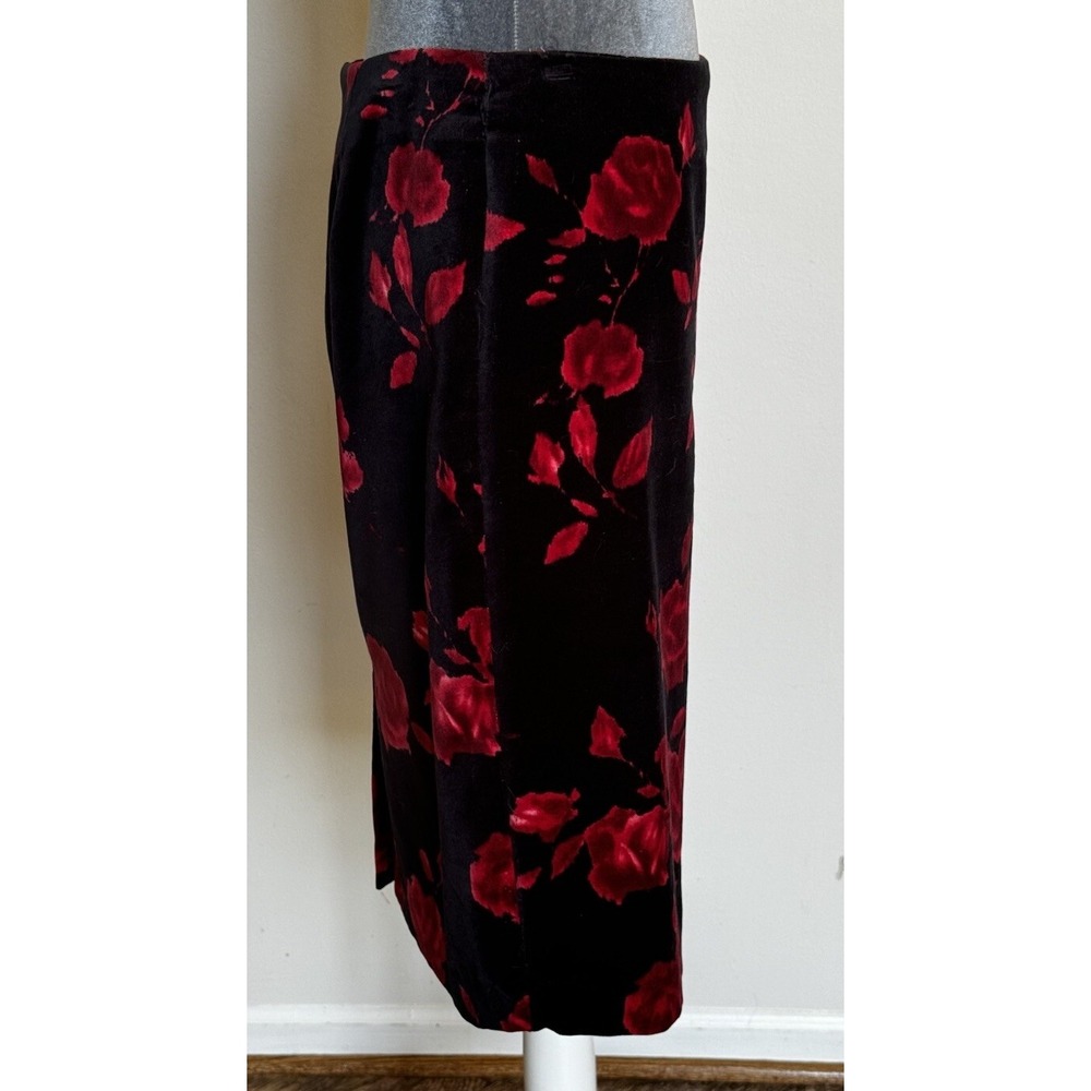 Talbots Skirt 6 Velvet Roses Floral Lined Coquette Old Money Whimsigoth Classic‎ - Picture 7 of 14
